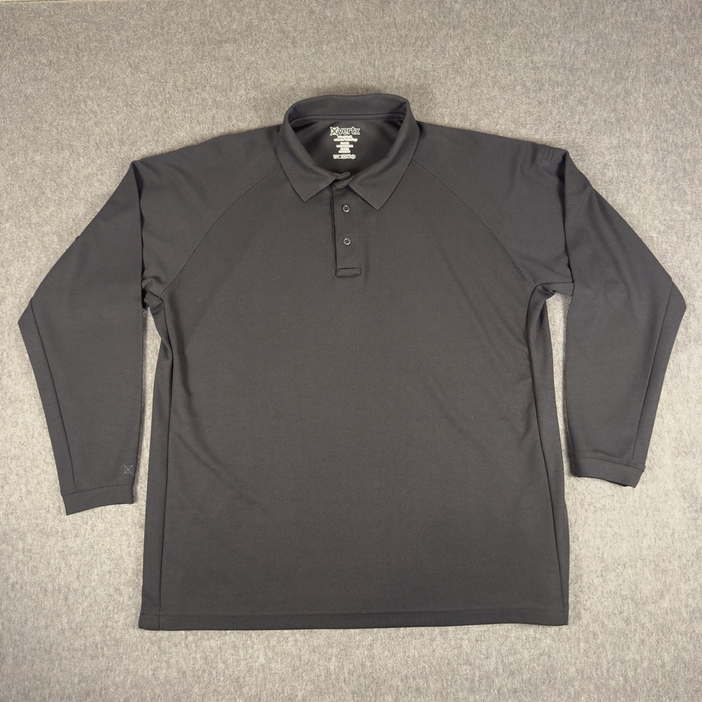 Vertx Polo Shirt Mens 2XL Black Long Sleeve Coldblack Tactical Performance Knit